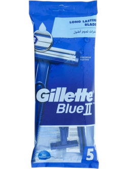 Gillette Blue II Κινητή Κεφαλή Ξυραφάκι μιας Χρήσης με 2 Λεπίδες & Λιπαντική Ταινία 5τμχ