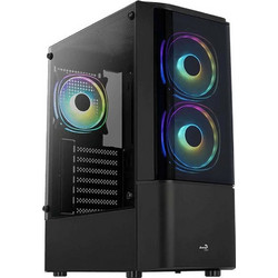 Aerocool Quantum V3 TG Black Gaming Midi Tower Κουτί Υπολογιστή με Πλαϊνό Παράθυρο