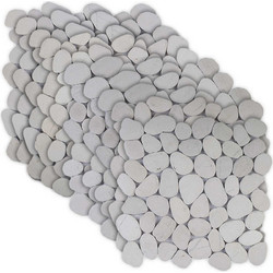 vidaXL Πέτρες Pebble Λευκό 30 x 30 cm Πέτρες Ποταμού