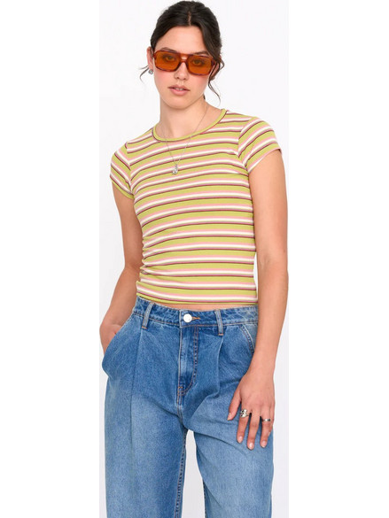 24COLOURS T-Shirt Γυναικεία Κοντομάνικη Μπλούζα Polyester/Viscose/Spandex Slim Fit - Green 12487b
