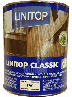 Linitop Classic Bερνίκι Εμποτισμού 270 Λευκή Πατίνα Satin 1lt