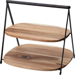 Εταζέρα Excellent Houseware με 2 επίπεδα και διαστάσεις 27x25x25cm - Απόχρωση Ξύλου 210001650