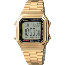 Casio Ψηφιακό Ανδρικό Ρολόι Χρονογράφος με Χρυσό Μεταλλικό Μπρασελέ A178WGA-1ADF