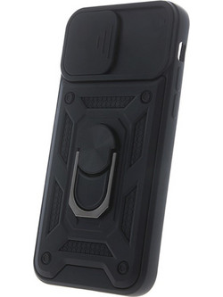 Σκληρή Θήκη Armor με Βάση Στήριξης Δαχτυλίδι για iPhone 16e / 17e - Μαύρο