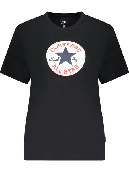 Converse Women's Short-Sleeved T-Shirt, Black Μαύρο