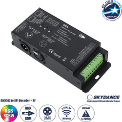 GLOBOSTAR(R) 73141 SKYDANCE DSA MATRIX Pixel Addressable RGB/RGBW Controller / Decoder DMX512 σε SPI/TTL DC 5-24V IP20 - RF 2.4GHz + DMX512 + SPI/TTL + Stand-alone Mode - M16.5xΠ7xΥ3.7cm