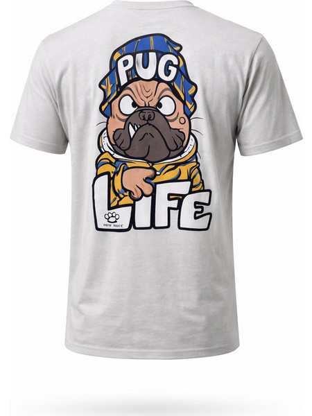 NEW WAVE Ανδρικό T-Shirt Pug Life Λαιμόκοψη Βαμβάκι 251-24 Γκρί Πάγου