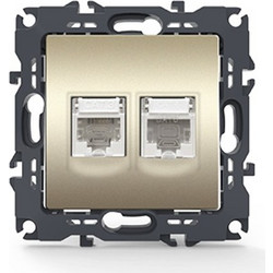 PRIME ΠΡΙΖΑ ΤΗΛΕΦΩΝΟΥ ΜΕ ΒΥΣΜΑ 1XRJ11 CAT3 IP20 & ΠΡΙΖΑ ΔΙΚΤΥΟΥ MAT ΣΑΜΠΑΝΙΖΕ ΜΕ ΒΥΣΜΑ 1XRJ45 CAT6 UTP IP20 / 1000113404