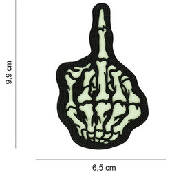 Army Surplus Ραφτό Σήμα (Φωσφορίζει στο Σκοτάδι ) Laser Cut Skull Finger patch