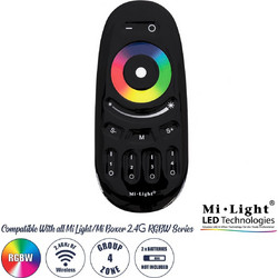 GloboStar 71410 FUT096-B Mi-Light Ασύρματο Χειριστήριο Αφής RF 2.4Ghz 4 Group για όλα τα RGBW Mi-BOXER Controller DC 3V 2 x AAA - IP20 Μαύρο Μ12 x Π5.4 x Υ2cm - 5 Years Warranty