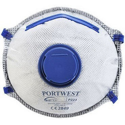 Portwest P223 Μάσκα μιας Χρήσης FFP2 με Βαλβίδα Άνθρακα (Σετ 10 τμχ.)