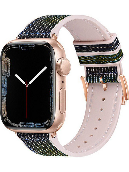 Hoco WA11 Diamond Series Λουράκι Σιλικόνης Black / Gold / Blue (Apple Watch 42 / 44 / 45 / 49mm)