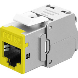 Goobay Keystone Module RJ45 Cat 6A, STP, Slim, Yellow Yellow - (77950)