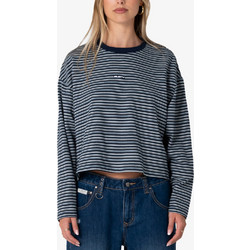 RUSTY Women 17 Degrees Stripe L/s Oversize Tee - BLUE STRIPE - TTL1477-BQS