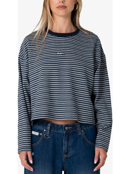 RUSTY Women 17 Degrees Stripe L/s Oversize Tee - BLUE STRIPE - TTL1477-BQS