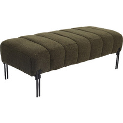 Παγκάκι Ottoman ArteLibre KUBO Πράσινο Ύφασμα Teddy/Μέταλλο 40x116.5x50cm