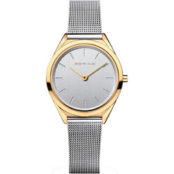 Bering Ultra Slim Γυναικείο Ρολόι με Ασημί Μεταλλικό Μπρασελέ 17031-010