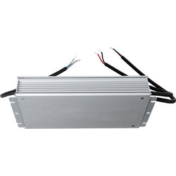 GLOBOSTAR(R) MEANWELL-HLG480H-24A 90795 Τροφοδοτικό/Μετασχηματιστής Class I SELV 480W 20A AC 220-240V σε DC 24V Αδιάβροχο IP65 - Ρυθμιζόμενo από DC 20.4V έως DC 25.2V - Ασημί - Μ26.2 x Π12.5 x Υ4.4cm
