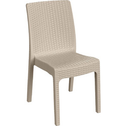 Et Plast Καρέκλα πλαστική τύπου Rattan Υβόνη Άμμου