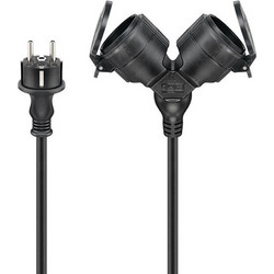 Καλώδιο Προέκτασης Goobay 3x1.5mm με 2x Type F IP44 25m Black 65436