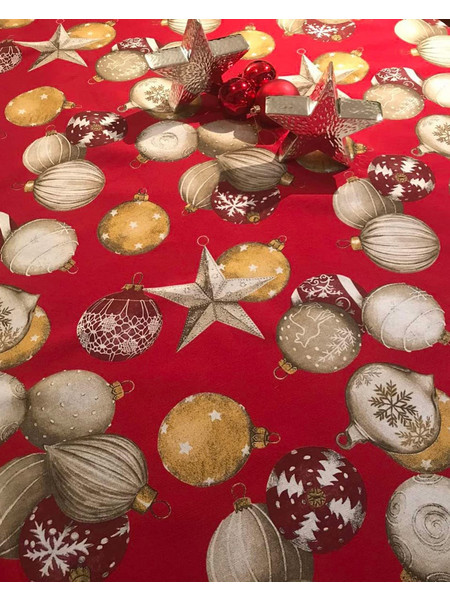 Ύφασμα Χριστουγεννιάτικο Σχέδιο Λονέτα Christmas Trinkets Φ280cm Multi