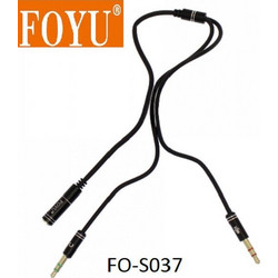 Στερεοφωνικό καλώδιο AUX FOYU FO-S037 3.5mm θηλυκό σε 2x αρσενικά 0.3m