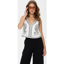 24COLOURS Vest Γυναικεία Αμάνικη Μπλούζα Cotton Regular Fit - White 12541a