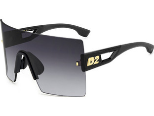 Dsquared2 D20126S 807 Ανδρικά Γυαλιά Ηλίου Μάσκα Μεταλλικά Μαύρα με Μαύρο Polarized Φακό