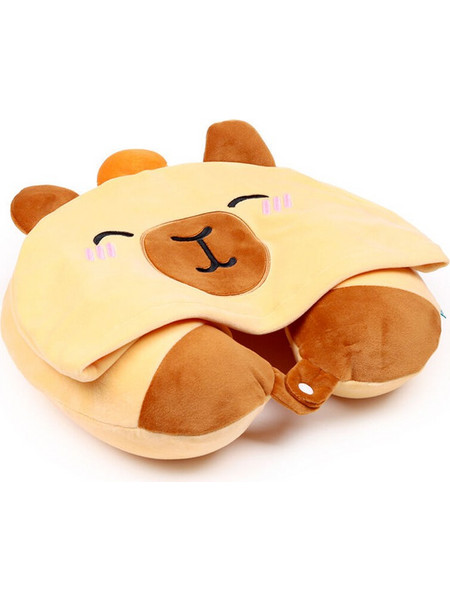 Hoodeazzz Duke The Capibara hooded travel pillow