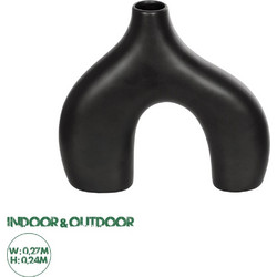 GloboStar(R) Artificial Garden TOLEDO 21249 Διακοσμητικό Κεραμικό Βάζo Μαύρο Π27 x Μ6 x Υ24 cm