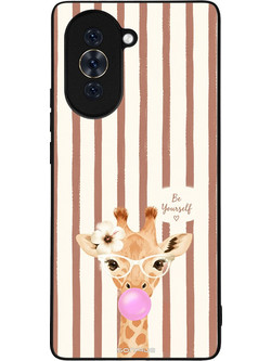 Sonique Stripe Stories Series Back Cover Brown Giraffe Bubblegum (Huawei Nova 10)
