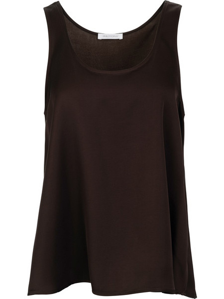 Philosophy σκούρο καφέ satin fine ecovero αμάνικo top