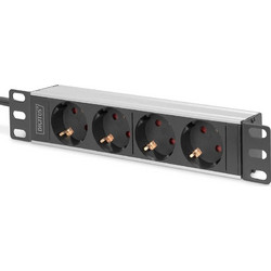 Digitus Power Strip 10" 1U, 4x Schuko, 250V Grey DN-95418
