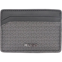 HUGO ΘΗΚΗ ΚΑΡΤΩΝ QUANTIC_N_CARDCASE M ALL OVER LOGO ΜΑΥΡΟ