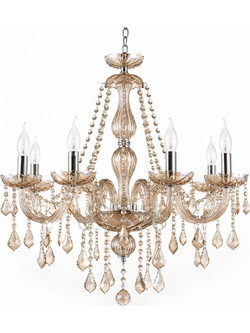 Artekko Chandelier Luna Πολυέλαιος 8φωτος Ε14 με Σαμπανιζέ Κρύσταλλο (60x60x68)cm