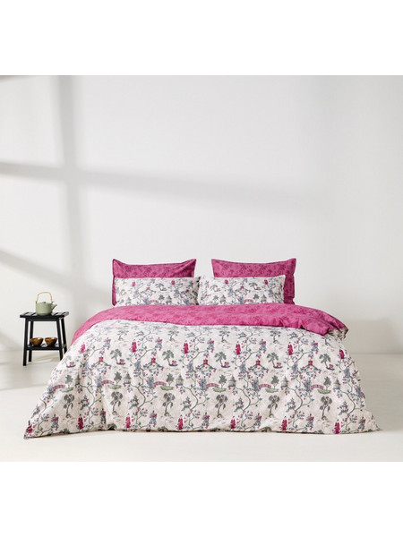 Παπλωματοθήκη Ugetsu 15 (Σετ 3τμχ) Beige-Old Rose Kentia King Size 260x240cm 100% Βαμβακοσατέν