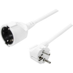 Power cord extension, CEE 7/7 (90) to CEE 7/3, white, 3m (LL-LPS101)