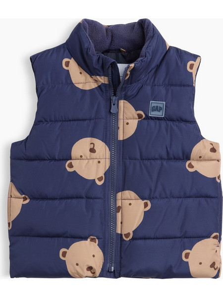Νηπιακό babyGap Αμάνικο Φουσκωτό Μπουφάν New Navy