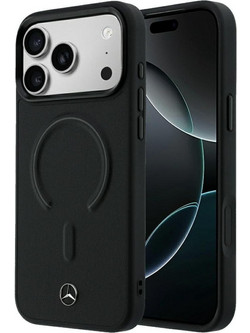 Mercedes-Benz Leather 3D MagSafe Back Cover Black (iPhone 18 Pro / 17 Pro)