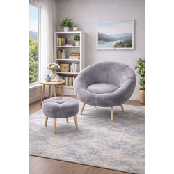 Stewe Home Πολυθρόνα 75x75cm Γκρι STE-004481-V115861