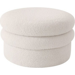 Σκαμπό SPECIOZA Με Αποθηκευτικό Χώρο Λευκό Ύφασμα Cashmere 60x60x35cm 14940014 ArteLibre-14940014-Μπεζ 14940014