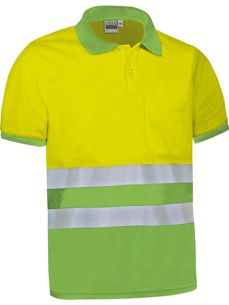 Polo Υψηλής Ορατότητας Κοντομάνικο DELAWARE Valento Fluo Yellow-Apple Green
