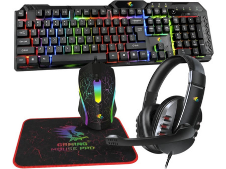Yelandar JX-K1088 Set Black Σετ Gaming Πληκτρολόγιο RGB