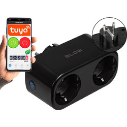 TUYA WiFi-controlled double smart socket, black