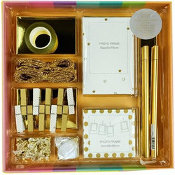 Σετ γραφικής ύλης gold 70 τεμ. σε κουτί δώρου Υ3x22x22εκ