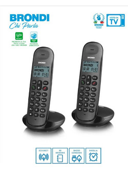 Brondi Lotus Ασύρματο Τηλέφωνο Σετ Duo με Ανοιχτή Ακρόαση Μαύρο