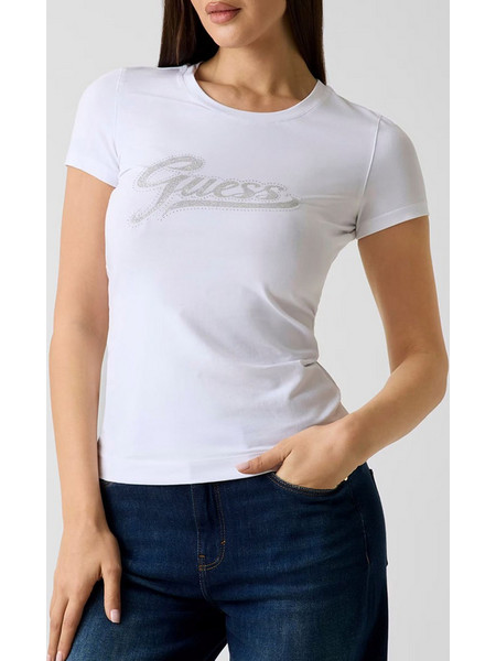 GUESS SS CN GLITTER LOGO TEE ΜΠΛΟΥΖΑ ΓΥΝΑΙΚΕΙΟ W6YI21K4337-G011 White