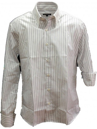 3B GROUPS Πουκάμισο Ριγέ SLIM FIT λευκό