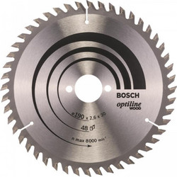 ΠΡΙΟΝΟΔΙΣΚΟΣ BOSCH Optiline Wood 190x30 Z48 (2608640617)