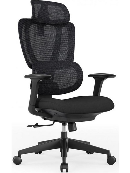 Serioux Aeromesh Εργονομική Καρέκλα Γραφείου 150kg 3D 85mm PU 60mm Ρυθμιζόμενη Οσφυϊκή Υποστήριξη Μαύρη